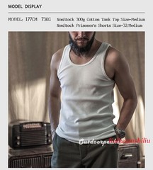 NON STOCK Men Cotton Basic Tank Top Slim Casual Ribbed Sleeveless T-Shirt Beach