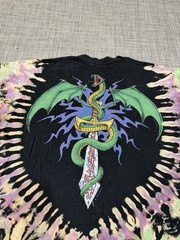 Vintage 1994 Liquid Blue Ian Bohorquez Goat Skull/Snake Tie Dye Shirt Size XL