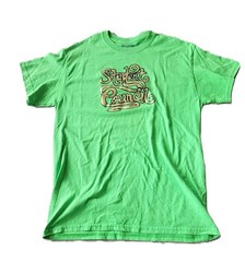 Gildan DryBlend Men’s Medium Lime Green Student Council Graphic T-Shirt Cotton