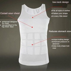 Men Body Shaper Slimming Tummy Vest Compression Shirt Tank Faja camisa de hombre
