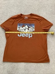 Vintage Jeep Mountain Logo Burnt Orange Mens T-Shirt XXL 4×4 Wrangler Offroad