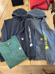 Carhartt Men’s XXL Clothing Lot 2 Hoodies & Henley Shirt Workwear Bundle