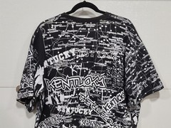 American Crown Large L Kentucky Black White All Over Map Print KY Tshirt Tee