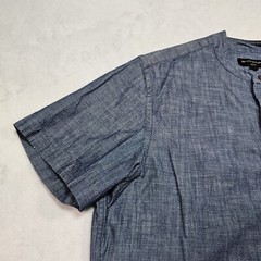 Banana Republic Henley Shirt Mens M 100% Cotton Pocket Button Up Chambray Denim