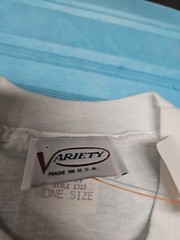 Variety Surfing T Shirt Single Stitch Puff Print White One Size USA Made Vintage