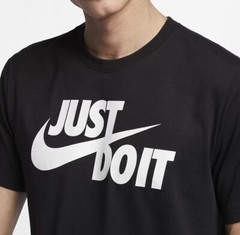 Nike Sportwear Just Do It Swoosh Graphic T-Shirt Black White Men’s L AR5006-011