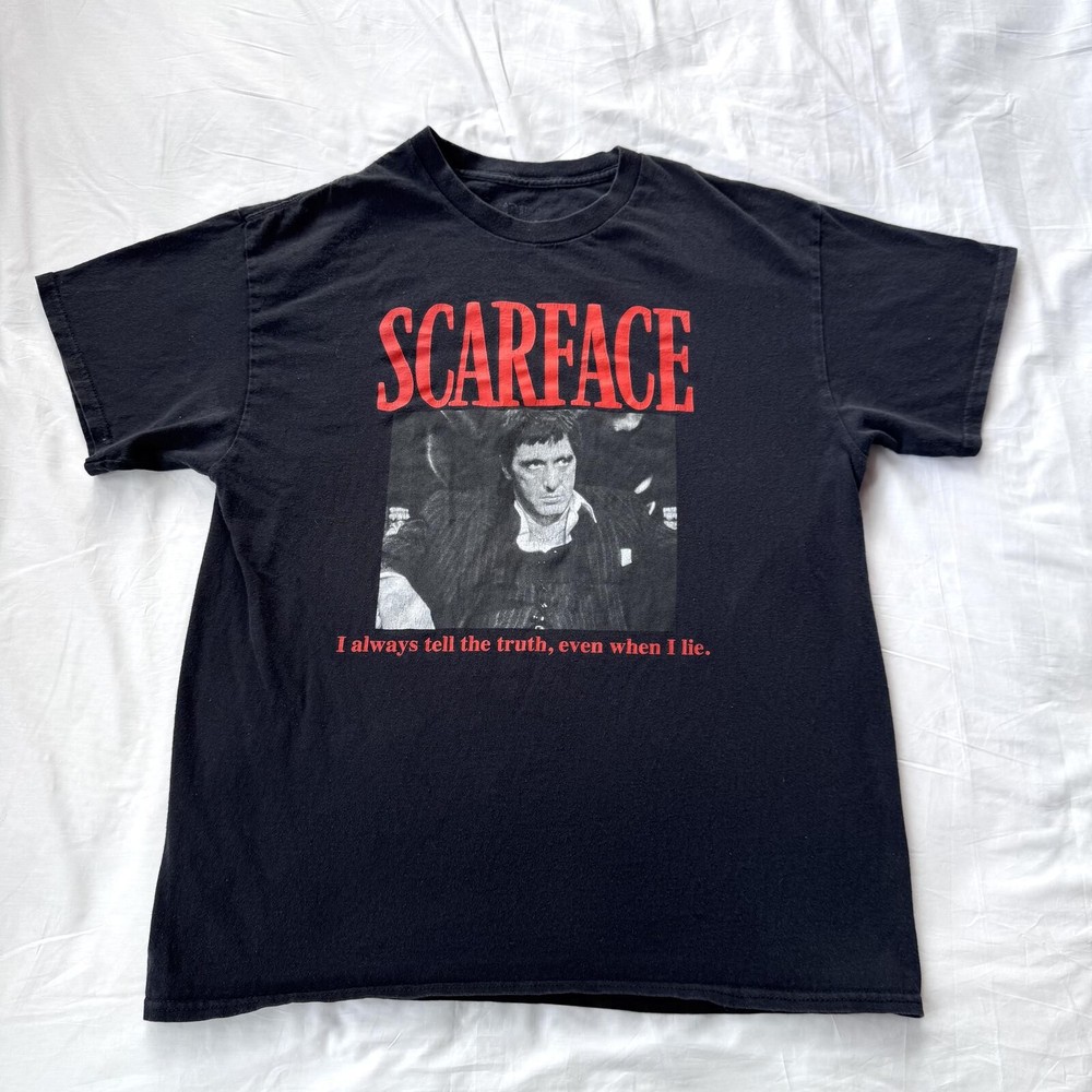 Scarface Tony Montana t-shirt I always tell the truth black short sleeve Size L