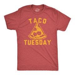Mens Funny T Shirts Taco Tuesday Pizza Sarcastic Food Graphic Novelty Tee for