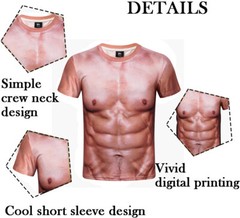 ON SALE!! Men Muscle 3D Print T-Shirt Summer Short Sleeve Digital Printing Top