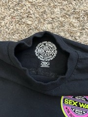 MR. ZOGS SEX WAX SURFER SURFBOARD SHIRT BLACK NEON DOUBLE SIDED Mullet Medium
