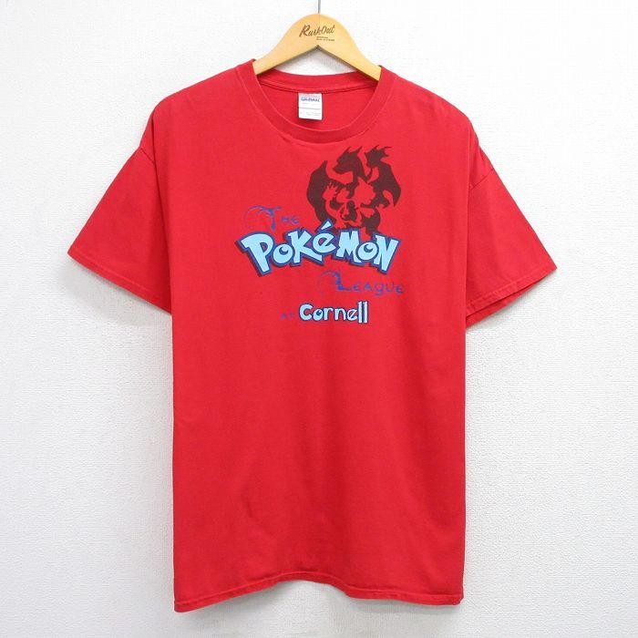 Vintage 00s Pokemon Charizard Charmander Charmeleon T-Shirt Red Size XL Anime