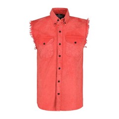 BUTTON-DOWN SLEEVELESS DENIM SHIRTS FOR MEN – 100% COTTON