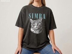 Custom Pet Photo Shirt Personalized Dog Cat Portrait Name T-Shirt
