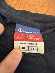 Vintage Champion Blank Spellout T Shirt XL Y2K