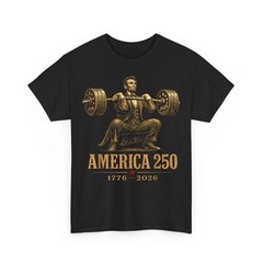Funny America 250th 1776 2026 Abraham Lincoln Gym Weightlifting T-Shirt