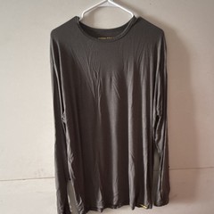 Firm Grip Men’s Gray Crew Neck Long Sleeve Solid T-Shirt XL/XS Regular Fit