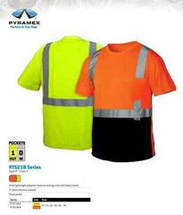 High Visibility ANSI Class 2 Hi Vis Reflective Tape Road Work Safety T Shirt