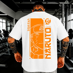 Oversized Graphic T-Shirt Men Streetwear Japanese Anime Printed Cotton Tee Top