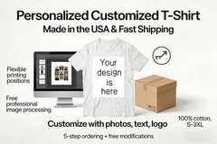 Personalized Casual T-Shirt with Custom Logo Pattern – Soft Tee for Men Women