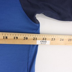 Icebreaker Superfinelite Shirt Mens L Blue Colorblock Raglan Long Sleeve Merino