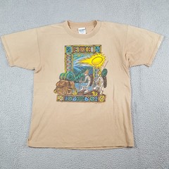 Vintage 90s Outdoor Hiking Backpacking Art Men’s Size L Camping Nature T Shirt