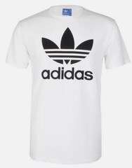 ADIDAS Vintage Trefoil Logo WHITE Regular Fit Short Sleeve T-shirt NWT