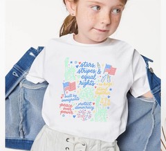 Liberal 4th of July Shirt, Doodle USA Political Tee