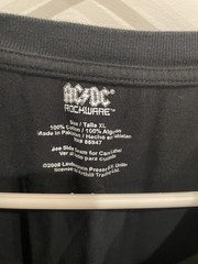 Rockware ACDC Back in Black Fits Adult S Long Sleeve Thermal Cottton Tshirt NICE