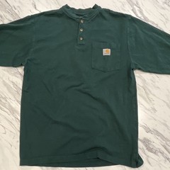 Carhartt K128 Regular Fit Long Sleeve Pocket Henley T-Shirt Green Men’s S