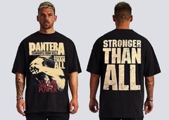 PANTERA STONGER THAN ALL GROOVE METAL BLACK T SHIRT MEN’S FRONT & BACK PRINT