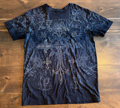 Xtreme Couture Men’s T-Shirt Size Large Black Cross Y2K Light Use