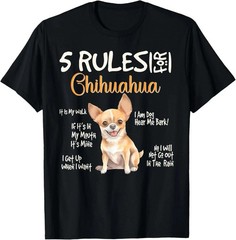 Funny Rules For Chihuahua Cute Dog Lovers T-Shirt S-5XL