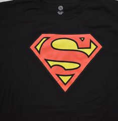 DC Comics Superman Red & Yellow Symbol Logo Mens Black Shirt New S-3XL