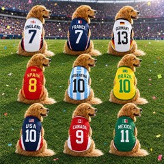 Custom Dog Soccer Jersey, Personalized Pet Football Shirt with Name Number