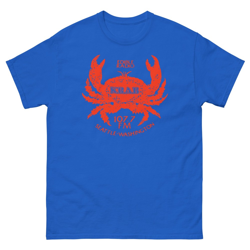 KRAB Radio Seattle 97.7 Royal Graphic T Tee Shirt Unisex classic tee