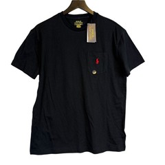 New Polo Ralph Lauren Mens Black TShirt w Red Pony Logo Classic Fit – S