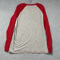 T-Shirt Mens Sz L Raglan Papa Bear Snow Flakes Christmas Graphic Red Gray