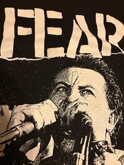 FEAR ‘There’s Too Many Of Us’ Size L Large Black Tee Shirt Los Angeles Punk Rock