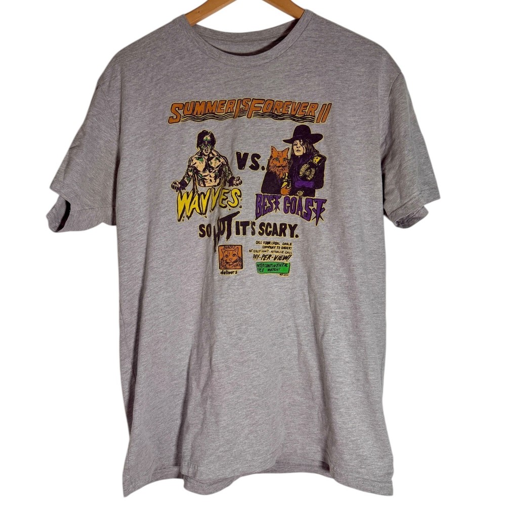Wavves Men’s Best Coast Summer Is Forever II Tour T shirt Gray Medium