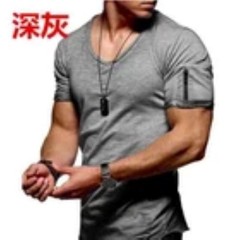 2025 Brand Quality Cotton Men T-shirt V-neck Fashion Design Slim Fit Soild