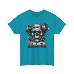 Skull Weightlifting Gym Fitness Workout Strength Men’s T-Shirt USA New Gift Tee