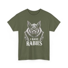 I Have Rabies Shirt Funny Sarcastic Bat Graphic Gothic Horror Halloween Gift Tee