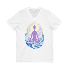 V-Neck Tee Zen Flow Logo Smooth Style Unisex Made in USA