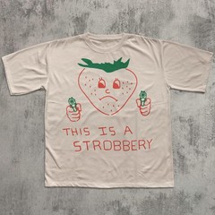 This Is Strobbery Funny Strawberry T-Shirt Retro Vintage Graphic Tee