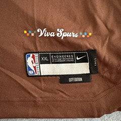 Nike San Antonio Spurs City Edition Brown Short Sleeve Shooting Shirt Size 2XL-T