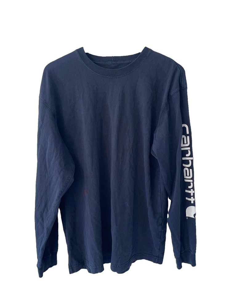 Mens Carhartt Vintage 2013 Long Sleeve Original Fit T-shirt Navy Blue Size L