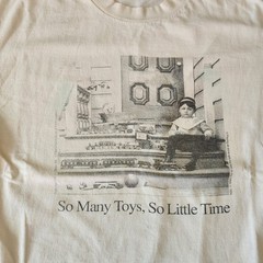 Vintage 90s So Many Toys So Little Time Tshirt Size L Cream White