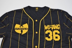 Wu-Tang Clan Enter the 36 Chambers Black Pinstripe Baseball Jersey Shirt Black