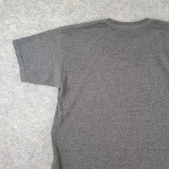 Active Shirt Mens Large Gray Crew Neck Short Sleeve Graphic Stretch Pullover