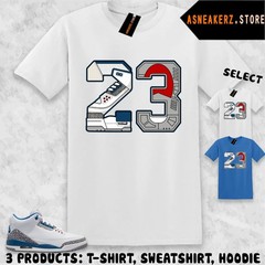 Tee Shirt Matching AJ 3 OG True Blue 2026 Match Sneaker Retro Number 23 T-Shirt